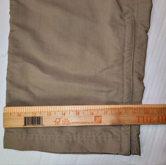 North Face Cargo Pants Mens Large Khaki Belted Nylon Zip Off Convertible Logo - Picture 12 of 12